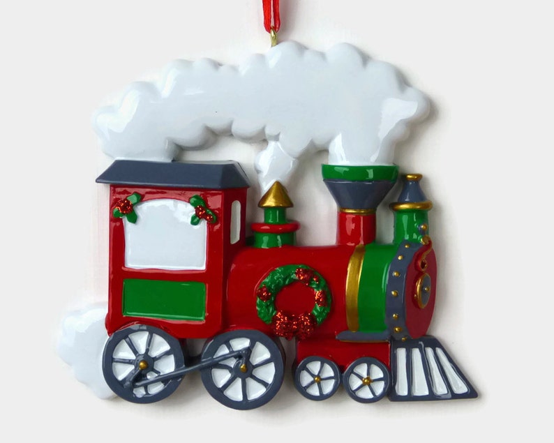 Toy Train Personalized Ornament Choo Choo Hand Personalized Christmas Ornament image 2