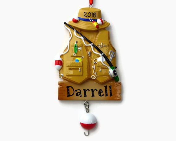 Fisherman Personalized Ornament Tackle Vest Fly Fishing Etsy