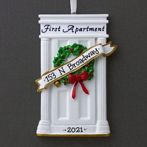 White Door First Apartment Personalized Ornament New Home Housewarming Gift Quarantine Hand Personalized Christmas Ornament image 2