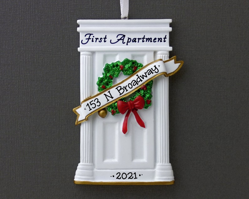 White Door First Apartment Personalized Ornament New Home Housewarming Gift Quarantine Hand Personalized Christmas Ornament image 2