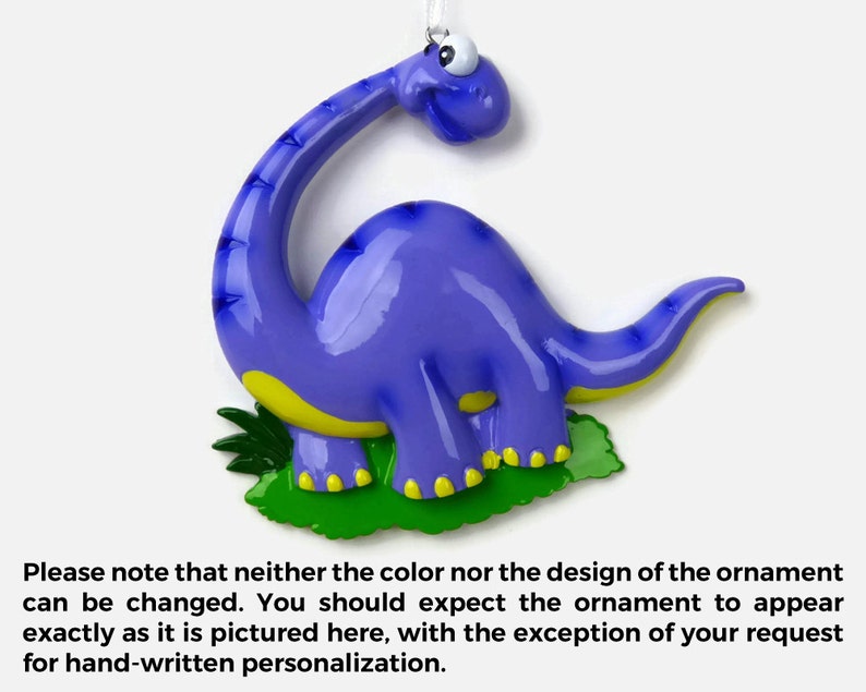 Hand Personalized Christmas Ornament Apatosaurus Formerly Brontosaurus Dinosaur Personalized Ornament
