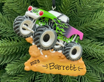 Monster Truck Personalized Ornament • Big Truck • Hand Personalized Christmas Ornament