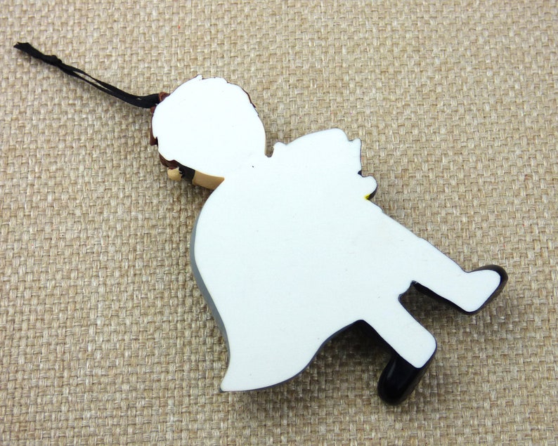 Hand Personalized Christmas Ornament Costume Super Hero Mask and Cape Black and Gray Superhero Boy Personalized Ornament