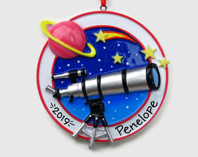 Telescope Personalized Ornament Night Sky Astronomy Hand
