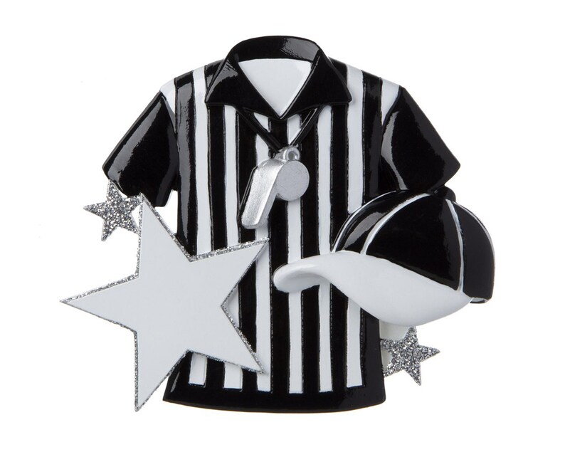 Referee Personalized Ornament Zebra Umpire Black and White Etsy