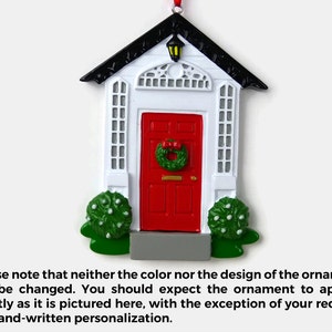 Red Door New Home First Apartment Personalized Ornament Hand Personalized Christmas Ornament image 4