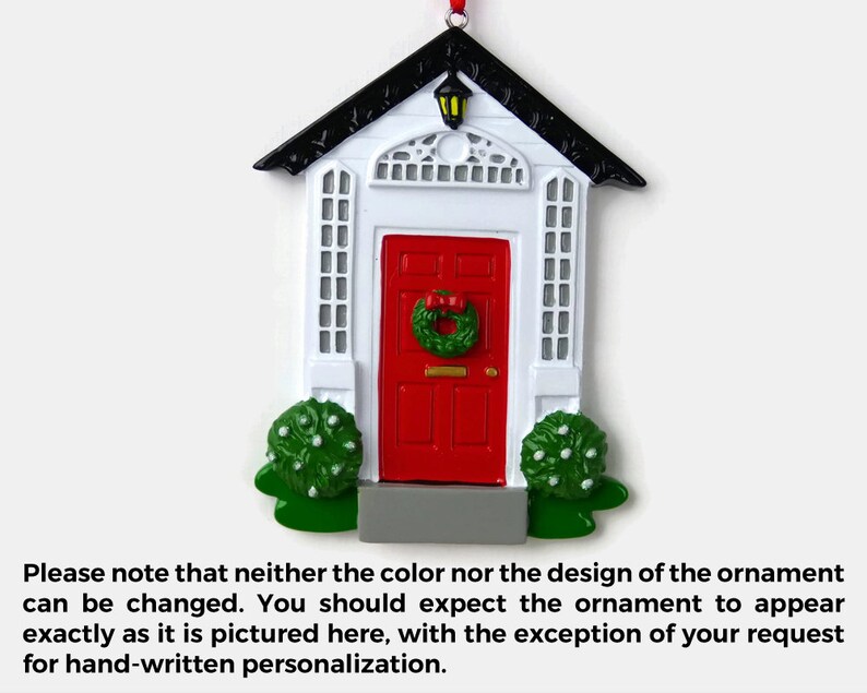Red Door New Home First Apartment Personalized Ornament Hand Personalized Christmas Ornament image 4