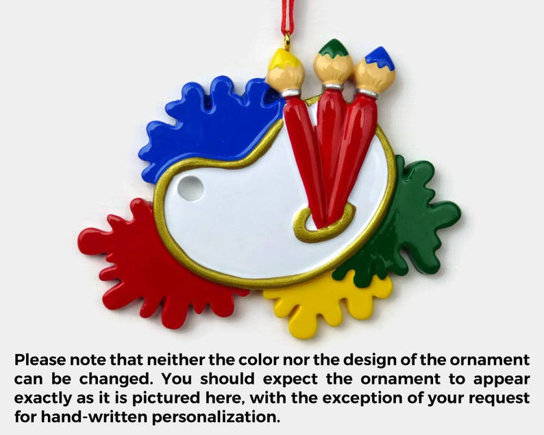 Artist Personalized Ornament Art Palette Hand Personalized Etsy