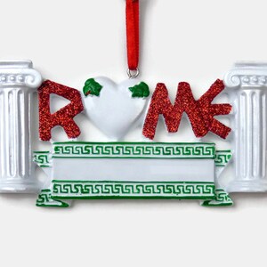 Rome Personalized Ornament Vacation Ornament Hand Personalized Christmas Ornament image 2