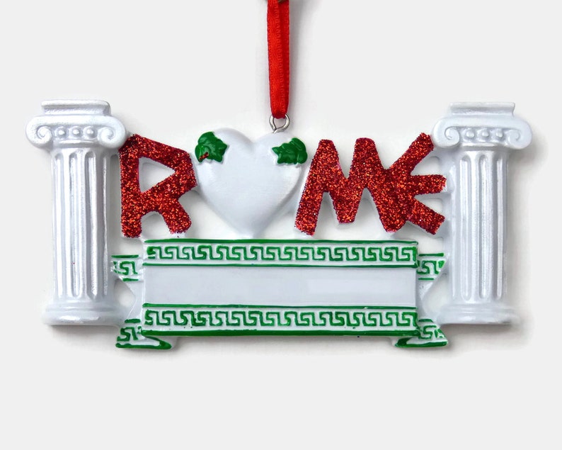 Rome Personalized Ornament Vacation Ornament Hand Personalized Christmas Ornament image 2