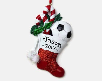 Soccer Personalized Ornament - Hand Personalized Christmas Ornament