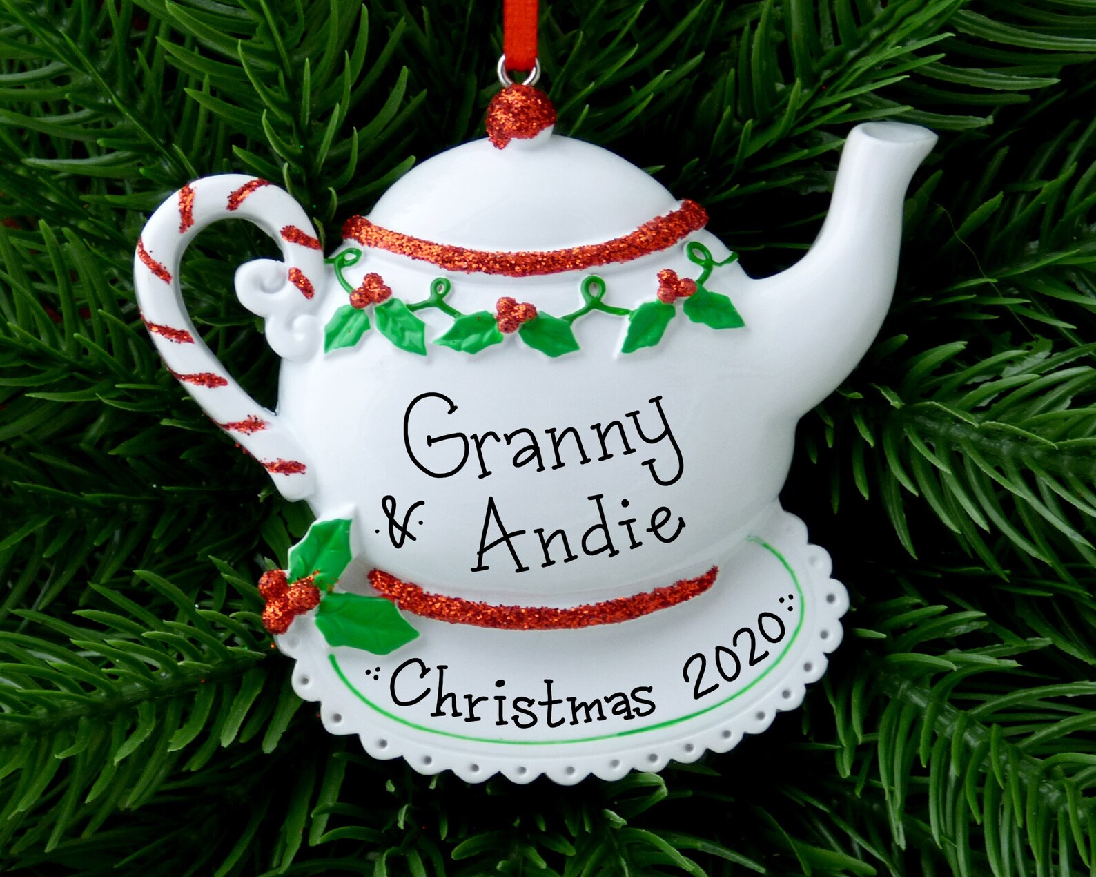 Teapot Personalized Ornament Tea Party Hand Personalized Etsy