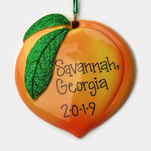 Peach Personalized Ornament - Fruit - Food Ornament - Hand Personalized Christmas Ornament