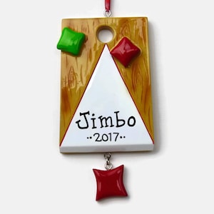 Cornhole Personalized Ornament - Bean Bag Toss - Hand Personalized Christmas Ornament