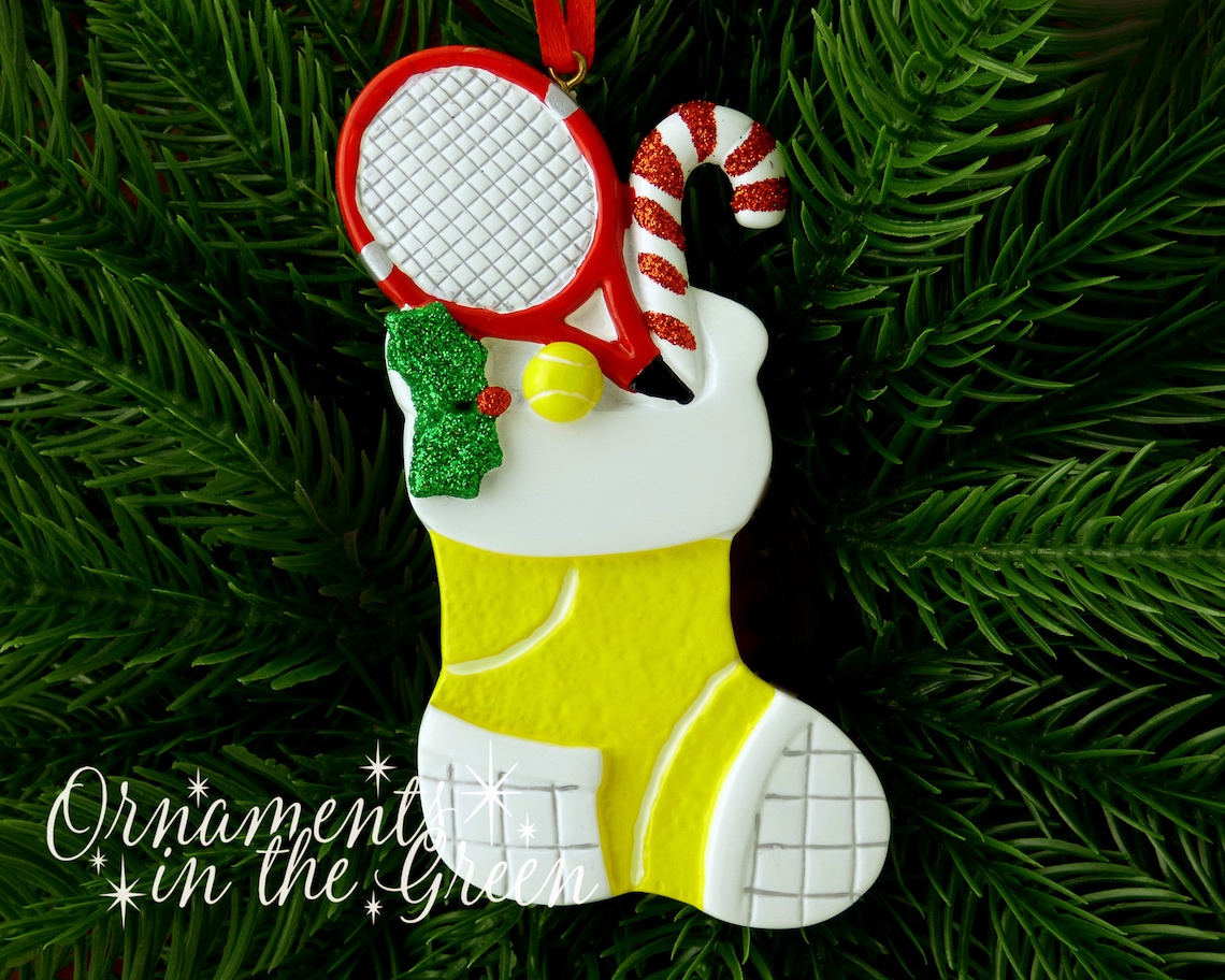 Tennis Ornament Tennis Christmas Stocking Racket Hand Etsy