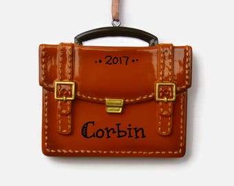 Briefcase Personalized Ornament - Desk - Office - New Job - Hand Personalized Christmas Ornament