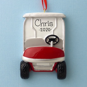 Golf Cart Personalized Ornament - Golfer - Caddy - Hand Personalized Christmas Ornament