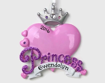 Princess Personalized Ornament - Hand Personalized Christmas Ornament