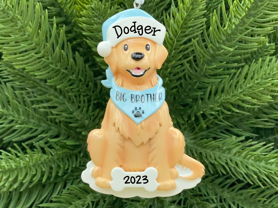 Dog Big Brother New Baby Promoted to Big Brother Hand Personalized Christmas Ornament Etsy