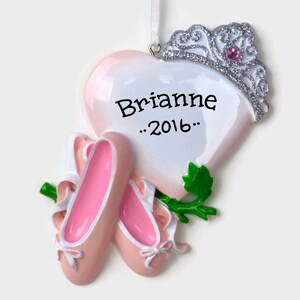 Ballerina Slippers Personalized Ornament - Hand Personalized Christmas Ornament