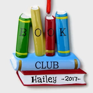 Book Club Personalized Ornament Hand Personalized Christmas Ornament image 1