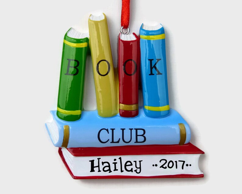 Book Club Personalized Ornament Hand Personalized Christmas Ornament image 1