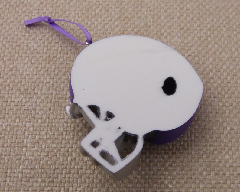 Champion Hand Personalized Christmas Ornament Purple Football Helmet Personalized Ornament Coach
