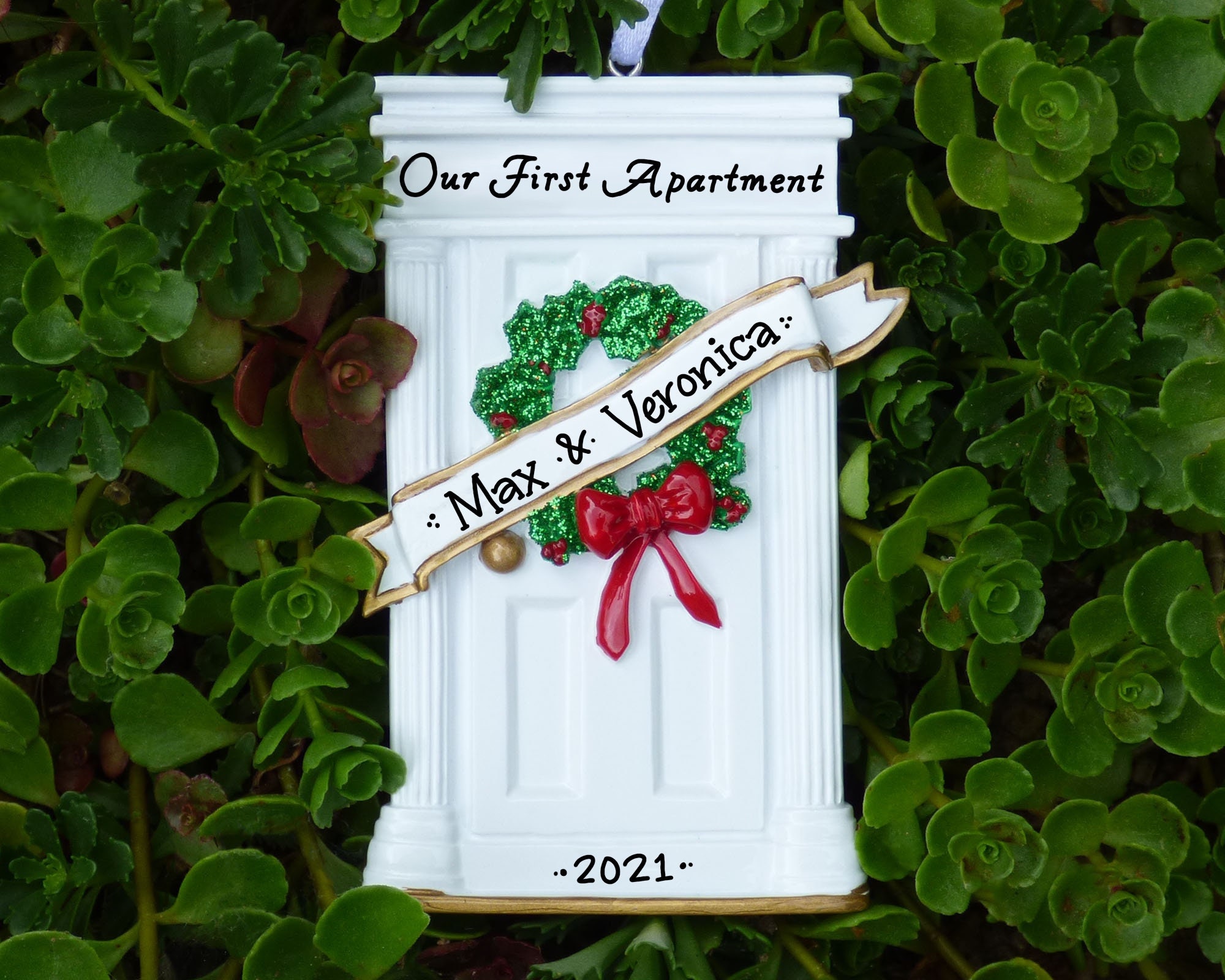 Our First Apartment - White Door Personalized Ornament - New Home - Housewarming Gift - Christmas 2025