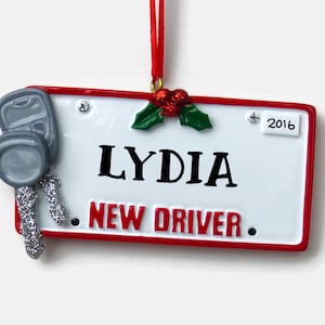 Driver's License Personalized Ornament New Driver Hand Personalized Christmas Ornament image 1