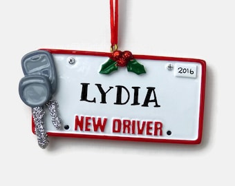 Driver's License Personalized Ornament - New Driver - Hand Personalized Christmas Ornament