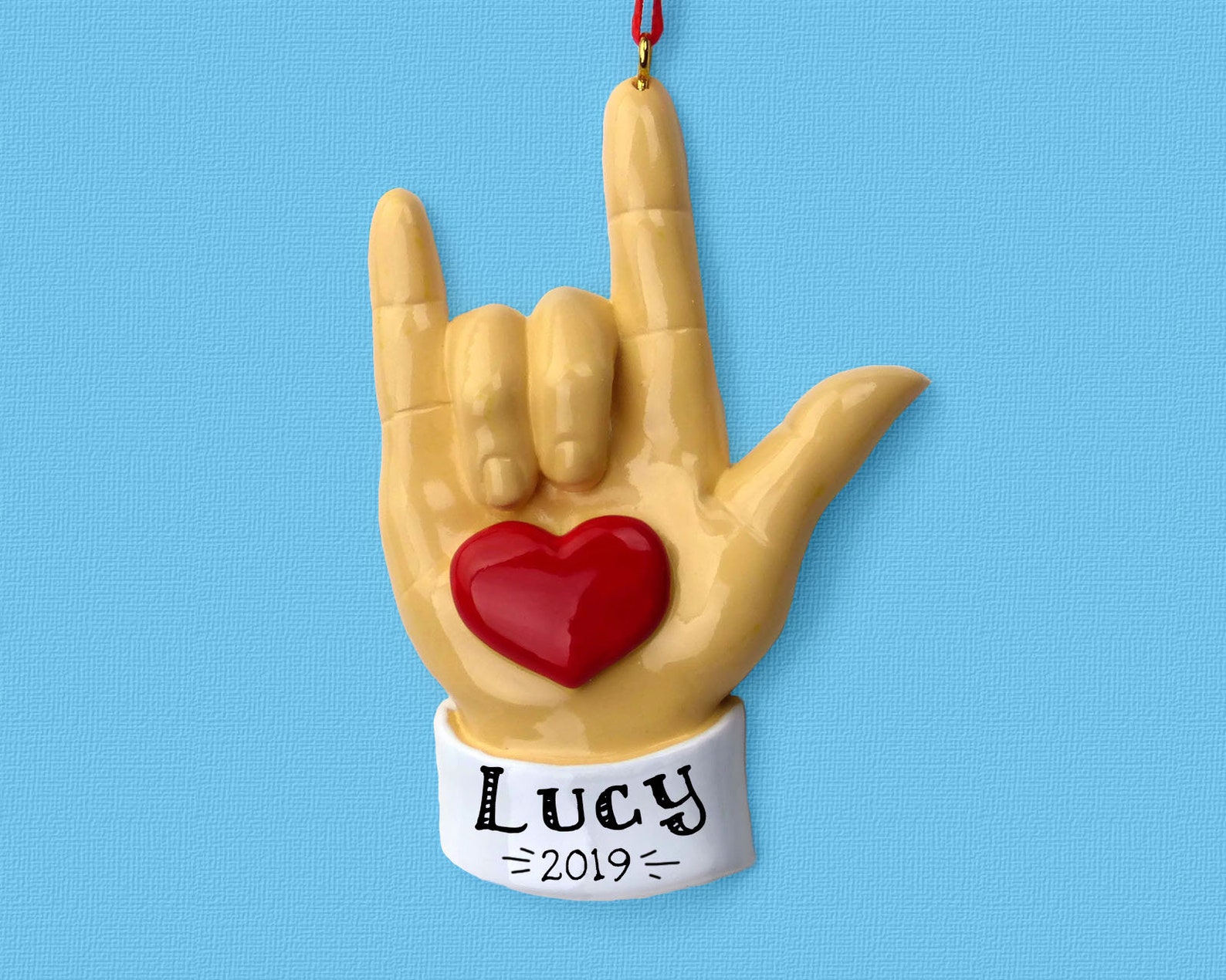 I Love You Ornament // ASL American Sign Language // ILY Etsy