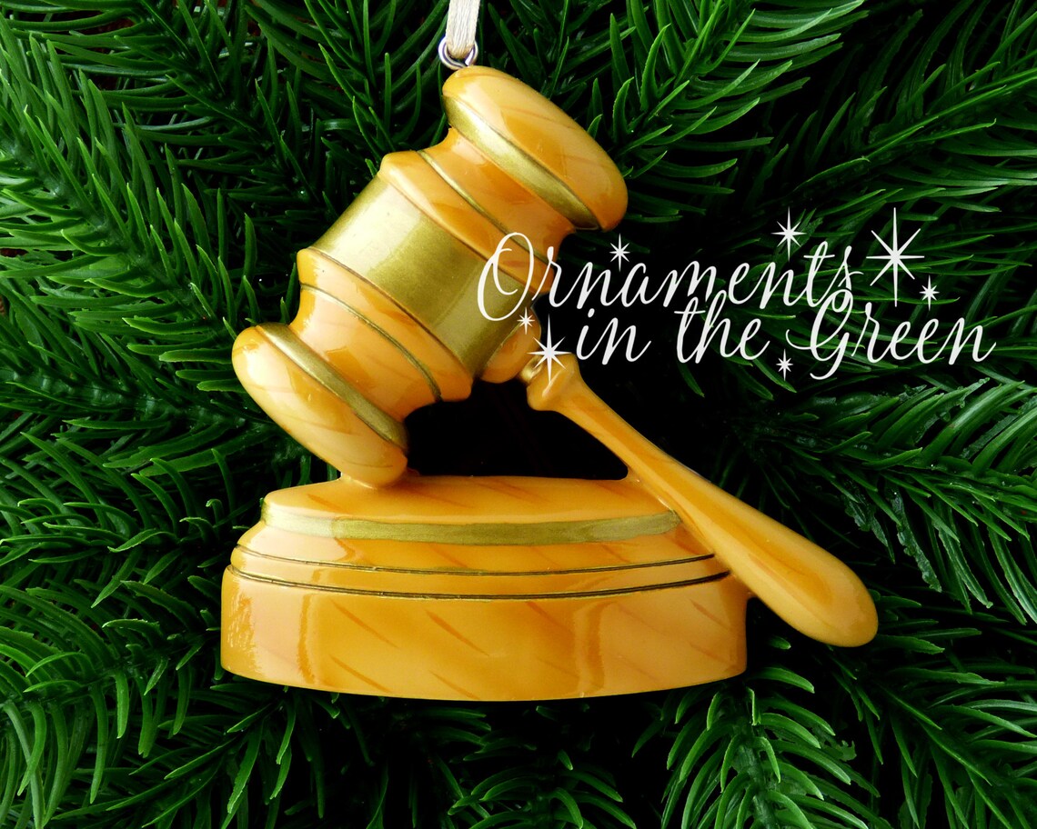 Gavel Personalized Ornament Lawyer or Judge Hand Etsy