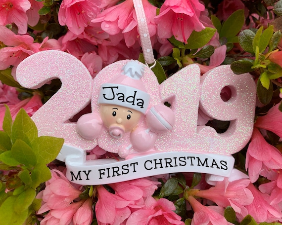 Penguin PERSONALIZED 2019 Pink Baby Girl 1st Christmas Ornament GIFT