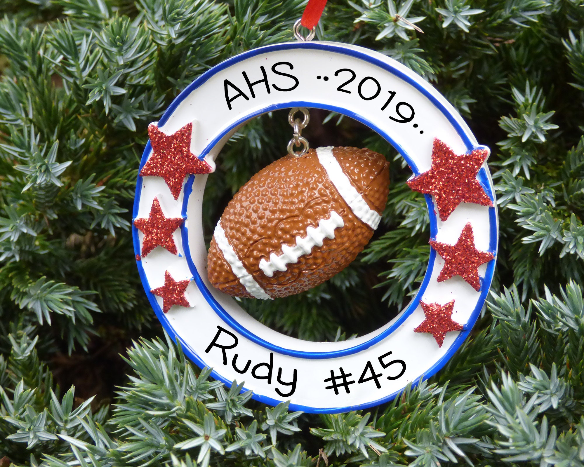 Personalized Football Male Christmas Ornament Personalized Football Male Christmas Ornament