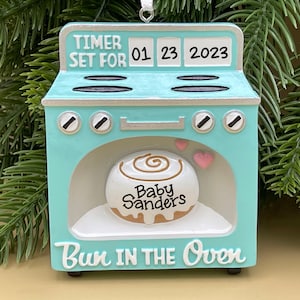 Bun in the Oven Personalized Ornament • Expecting Parents • Couple Ornament • Family of Two • Pregnancy Announcement • Christmas Ornament