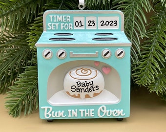 Bun in the Oven Personalized Ornament • Expecting Parents • Couple Ornament • Family of Two • Pregnancy Announcement • Christmas Ornament