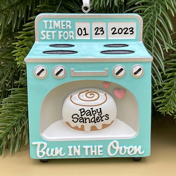 Bun in the Oven Personalized Ornament • Expecting Parents • Couple Ornament • Family of Two • Pregnancy Announcement • Christmas Ornament