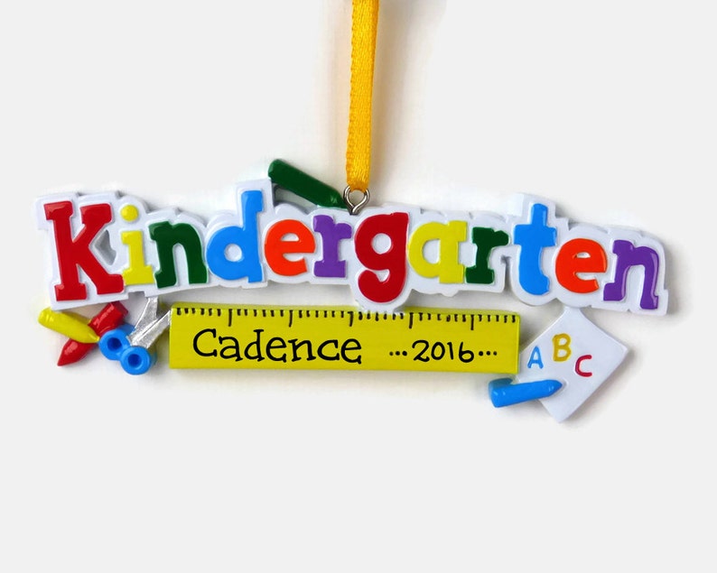 Kindergarten Personalized Ornament Hand Personalized Christmas Ornament image 1