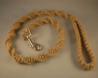 Handmade rope dog lead on marine steel clip