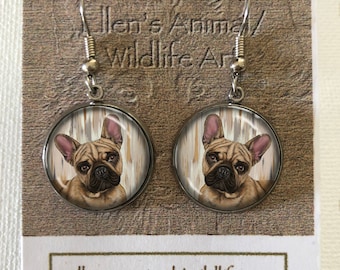 French Bulldog, earrings, jewelry, adornment, fashion, pet, dog, frenchie, decoration, animal lover, puppy, dangle, art print