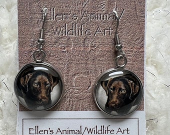 Labrador Retriever Kunst Ohrringe, Edelstahl Haustier Schmuck
