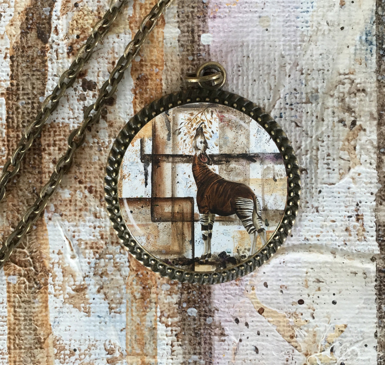 Okapi Necklace Okapi Contemporary Camouflage Necklace Okapi Etsy