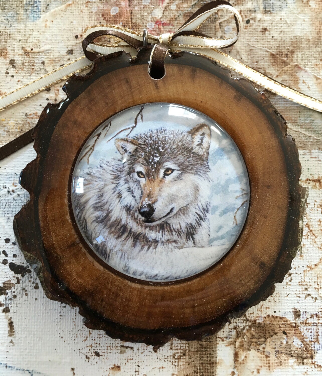 Wolf ornament winter wolf ornament christmas ornament Etsy