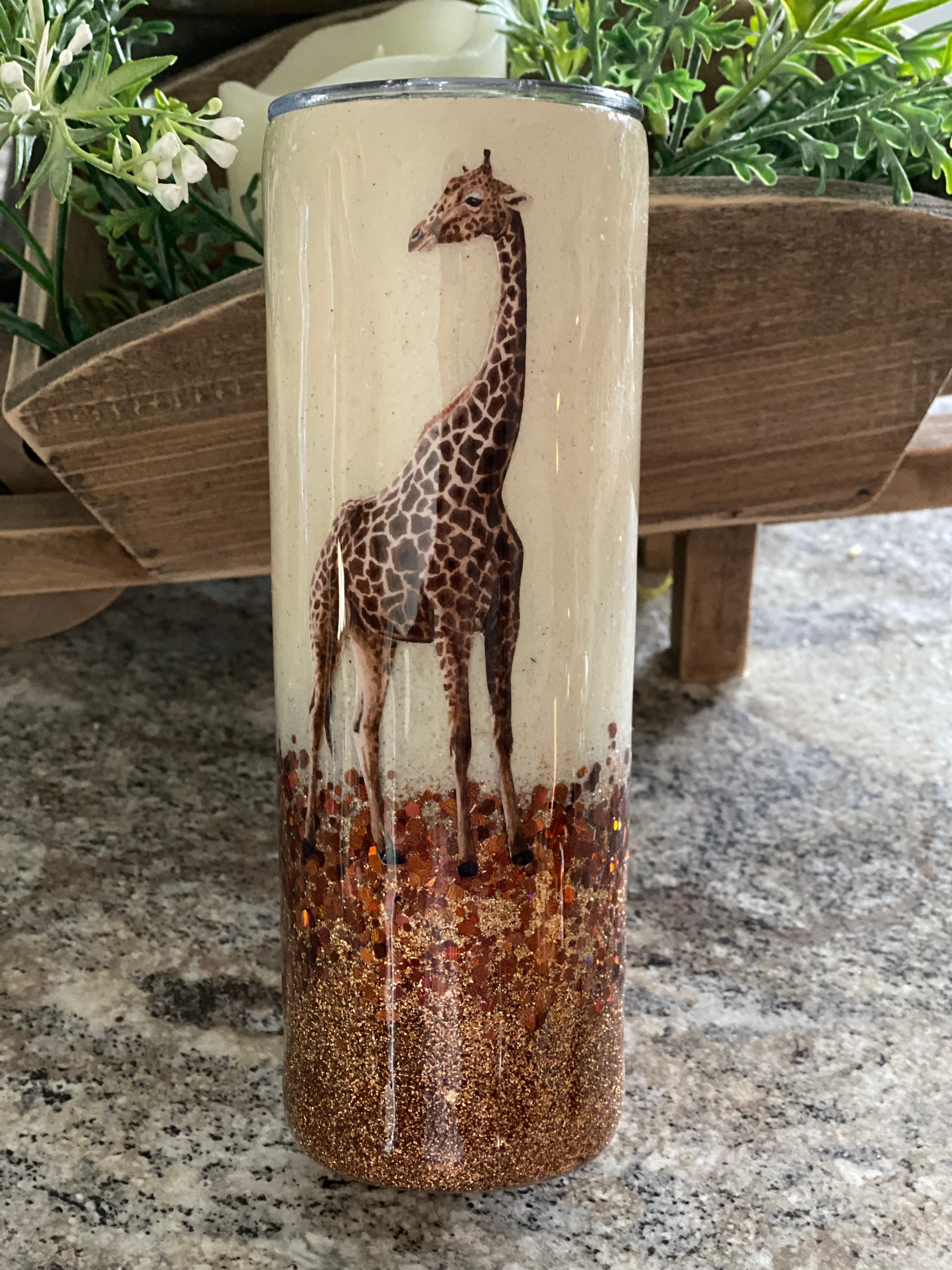 Giraffe glitter Ombre tumbler stainless steel travel mug Etsy