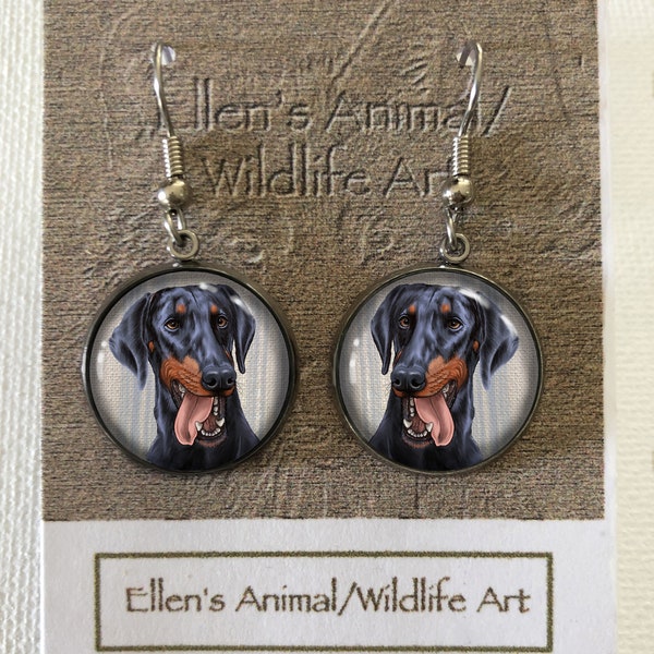 Doberman Pincher, earrings, jewelry, adornment, pet, dog, decoration, fashion, animal, lover, puppy, natural, floppy, ears