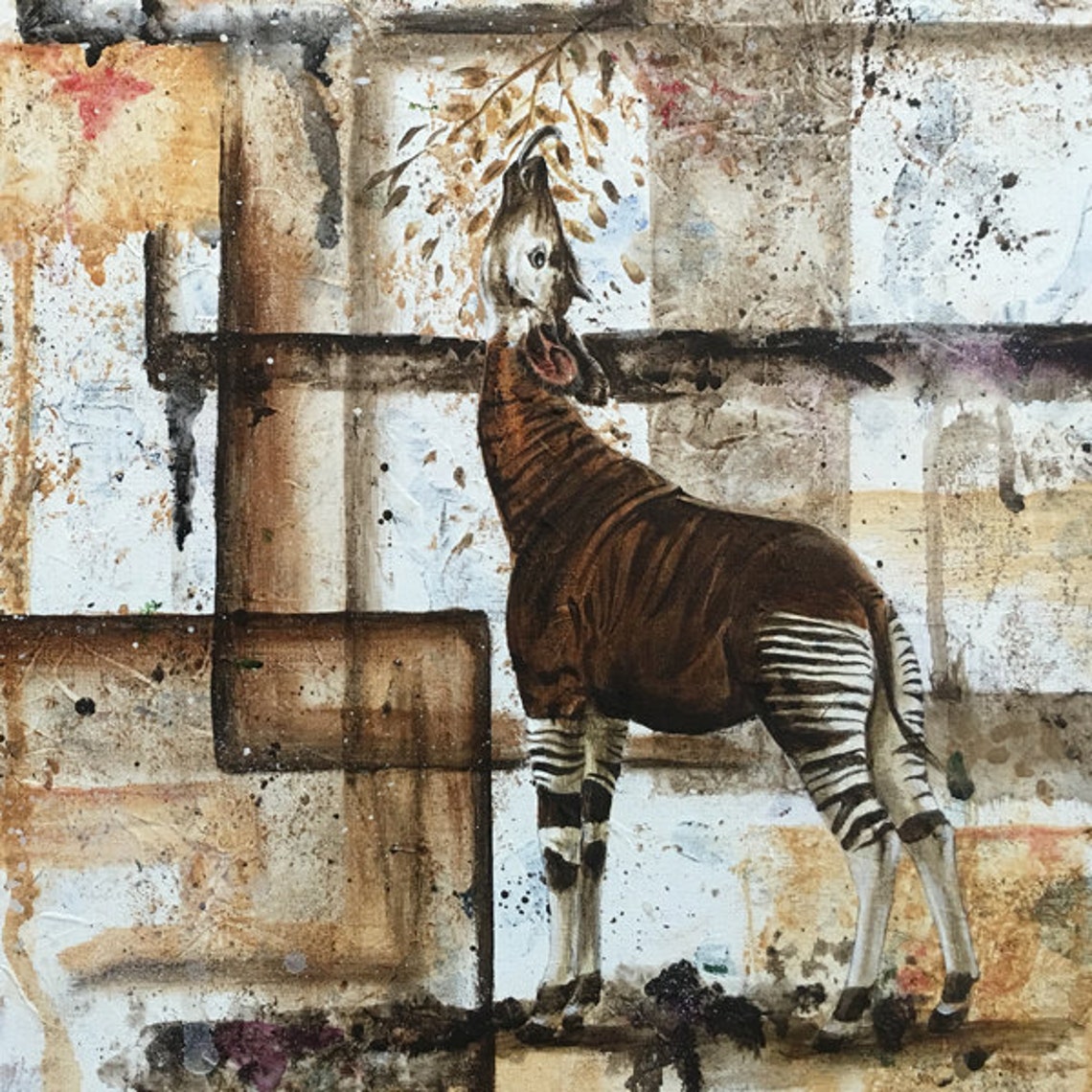 Okapi Necklace Okapi Contemporary Camouflage Necklace Okapi Etsy