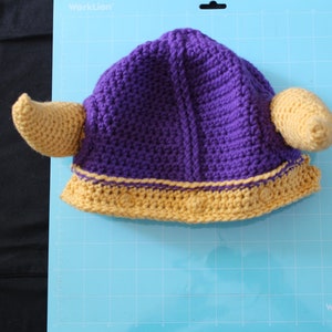 Minnesota Vikings colored crochet Viking beanie handmade