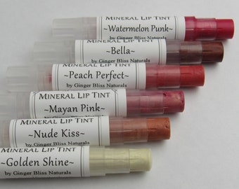 Natural Lip Tint & Shimmer: Lip Stick, Mica, Mineral Lip Color, Natural Colors, Moisturizing