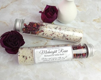 Milk Bath and Bath Salt Tubes | Calming | Rose Petals | Eucalyptus | Gift