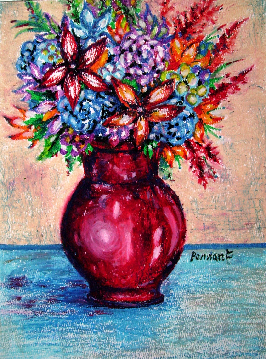 Flower on sale oil pastel